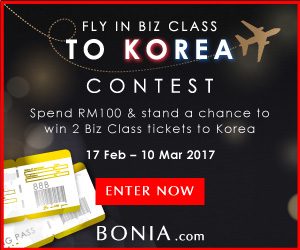 Bonia – Fly in Biz Class To Korea!