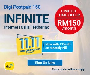 Digi MY- 11.11 Sale: 11% OFF and Infinite for RM150 only